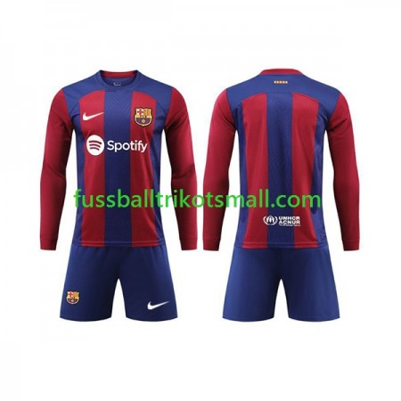 Fußballtrikots FC Barcelona Kinder 2023-2024 Langarm Heimtrikotsatz kaufen